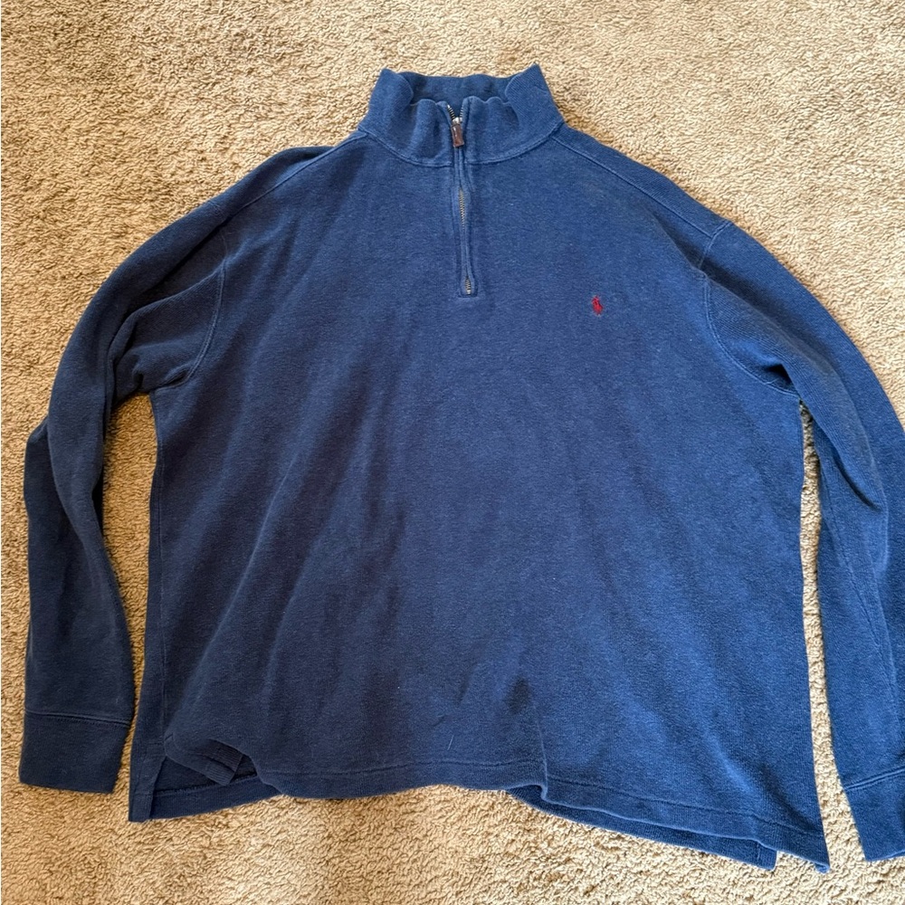 Polo by Ralph Lauren Navy Blue Quarter Zip Pull Over Sweater